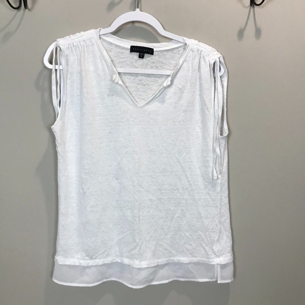 SANCTUARY Linen, Slvls Top Sz M
